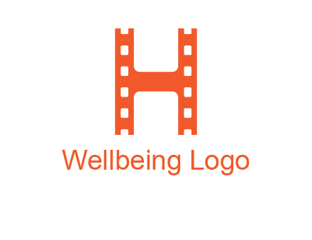 film reel forming letter h logo
