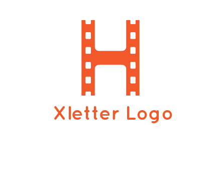 film reel forming letter h logo