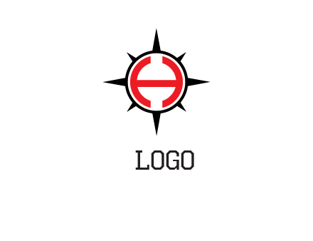 letter h inside the compass logo