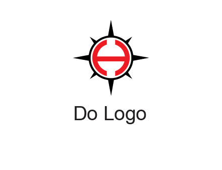 letter h inside the compass logo