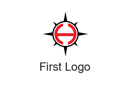 letter h inside the compass logo