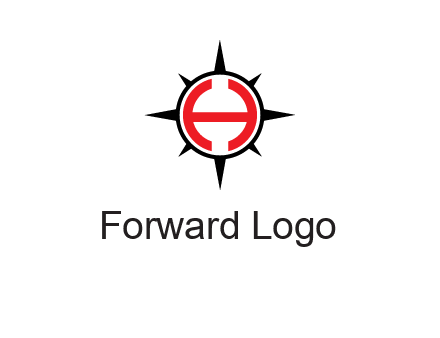 letter h inside the compass logo