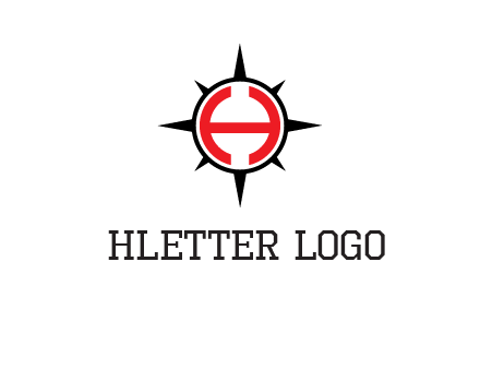 letter h inside the compass logo