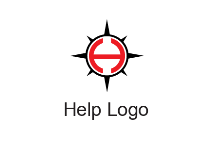 letter h inside the compass logo
