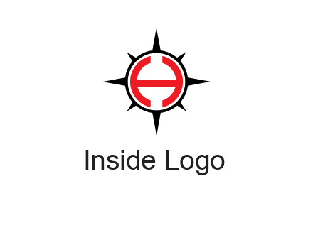 letter h inside the compass logo