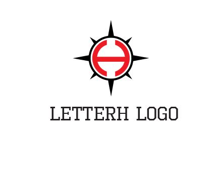 letter h inside the compass logo