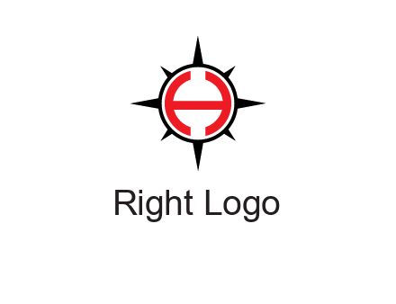 letter h inside the compass logo