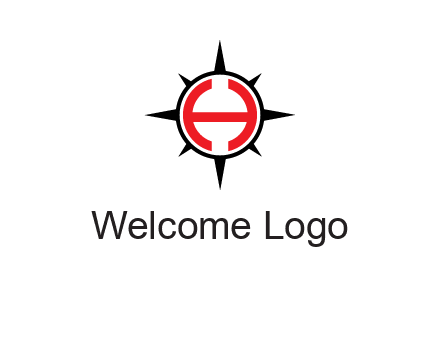 letter h inside the compass logo