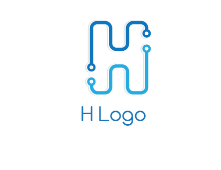 technology cables forming letter h logo