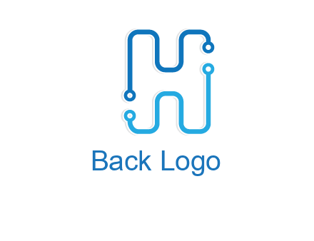 technology cables forming letter h logo