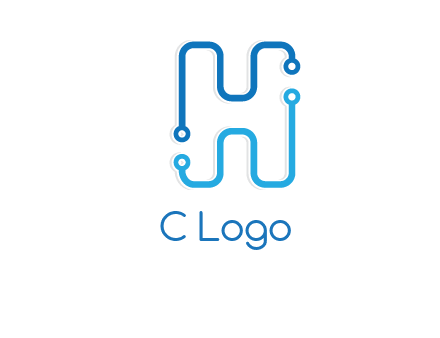 technology cables forming letter h logo