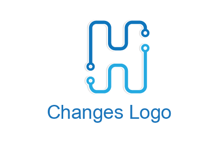 technology cables forming letter h logo
