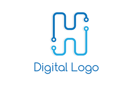 technology cables forming letter h logo