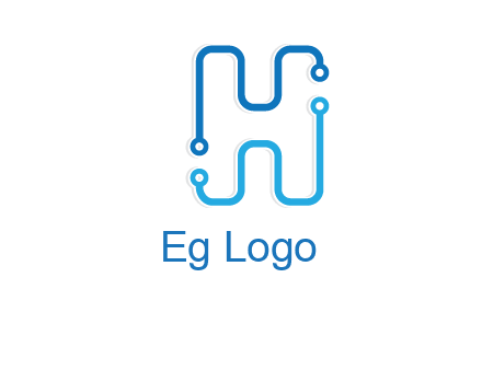 technology cables forming letter h logo