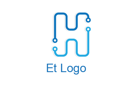 technology cables forming letter h logo