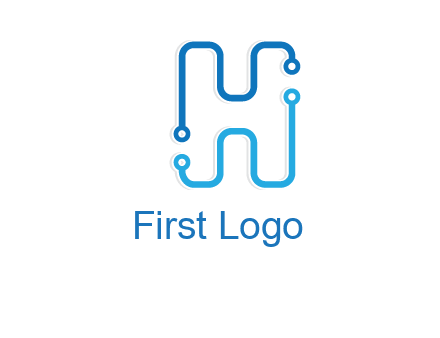 technology cables forming letter h logo
