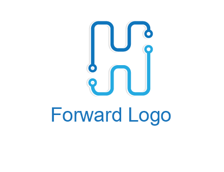 technology cables forming letter h logo