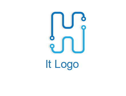 technology cables forming letter h logo