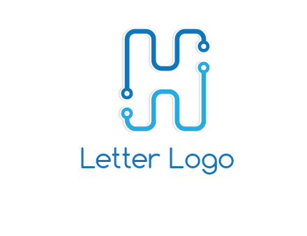 technology cables forming letter h logo
