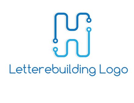 technology cables forming letter h logo