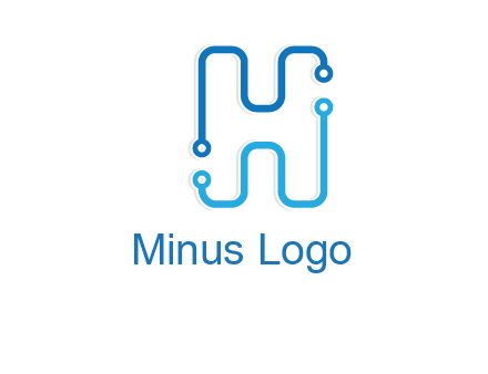 technology cables forming letter h logo