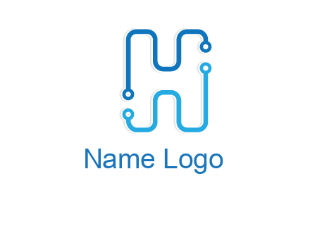 technology cables forming letter h logo