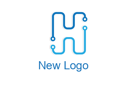 technology cables forming letter h logo