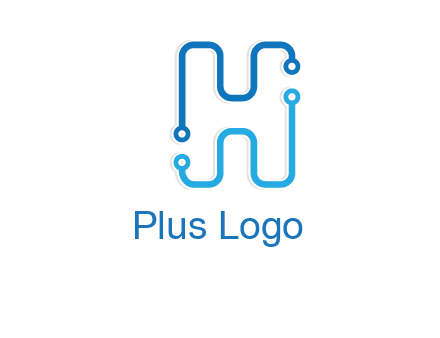 technology cables forming letter h logo