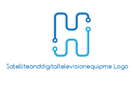 technology cables forming letter h logo