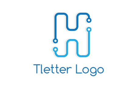 technology cables forming letter h logo