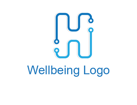 technology cables forming letter h logo