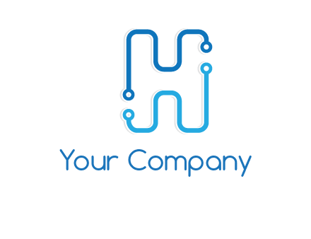 technology cables forming letter h logo