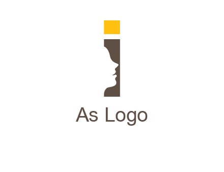 girl face inside the letter i logo