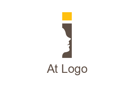 girl face inside the letter i logo