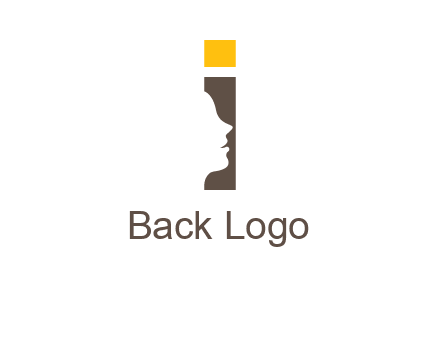 girl face inside the letter i logo
