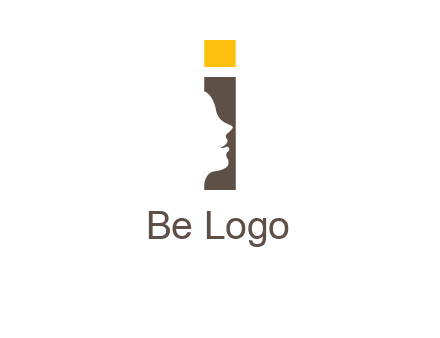 girl face inside the letter i logo