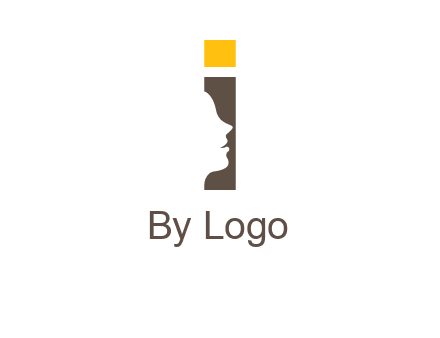 girl face inside the letter i logo