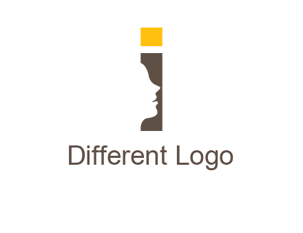 girl face inside the letter i logo