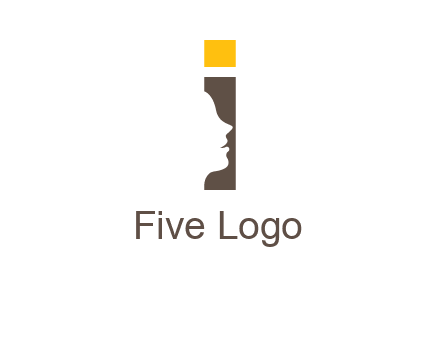 girl face inside the letter i logo