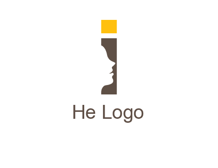 girl face inside the letter i logo
