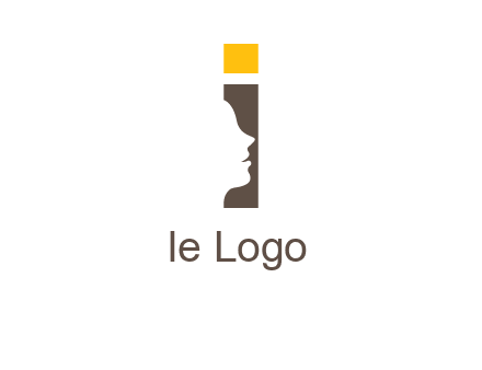 girl face inside the letter i logo