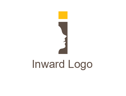 girl face inside the letter i logo
