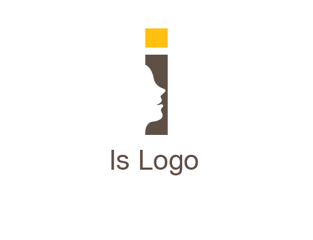 girl face inside the letter i logo