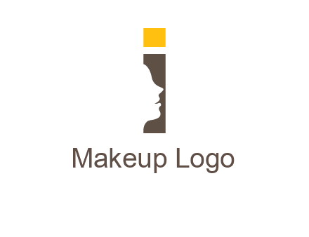 girl face inside the letter i logo