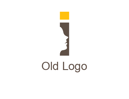 girl face inside the letter i logo