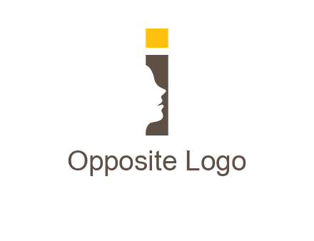 girl face inside the letter i logo