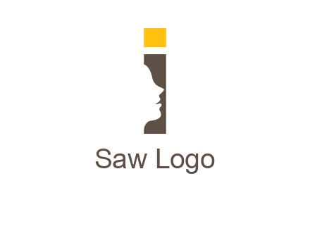 girl face inside the letter i logo