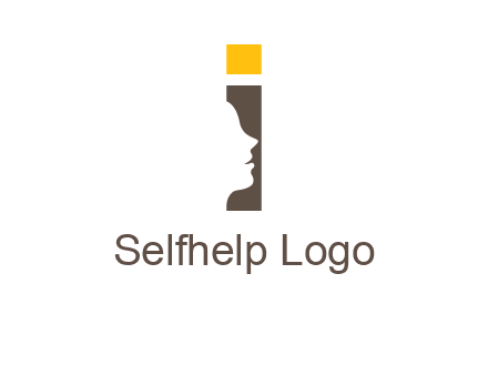 girl face inside the letter i logo