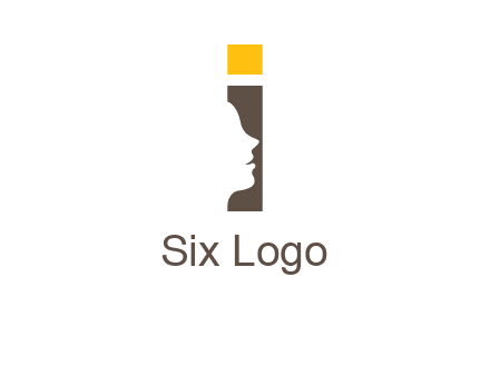 girl face inside the letter i logo