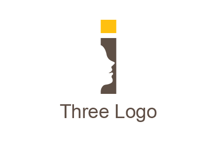 girl face inside the letter i logo